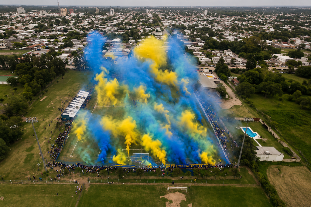Gran inauguración del sistema de iluminación del Club River de Bell Ville.