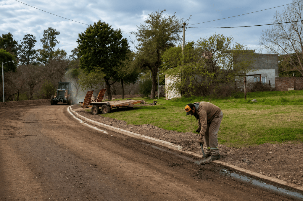 Obras finalizadas de cordón cuneta, veredas e infraestructura en la costanera del sector noreste de Bell Ville.