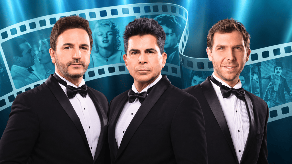 Integrantes del trío Héroe, protagonistas del espectáculo Cinema Lírico que llegará al Teatro Coliseo de Bell Ville.